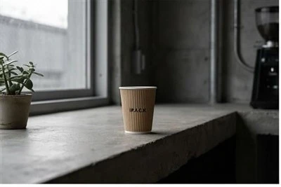 Tasses de paper Kraft Ripple de 12 oz